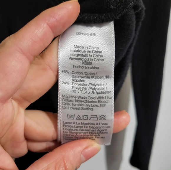 Madewell Elwood Knot Front Top Black Long Sleeve Medium - Picture 8 of 10